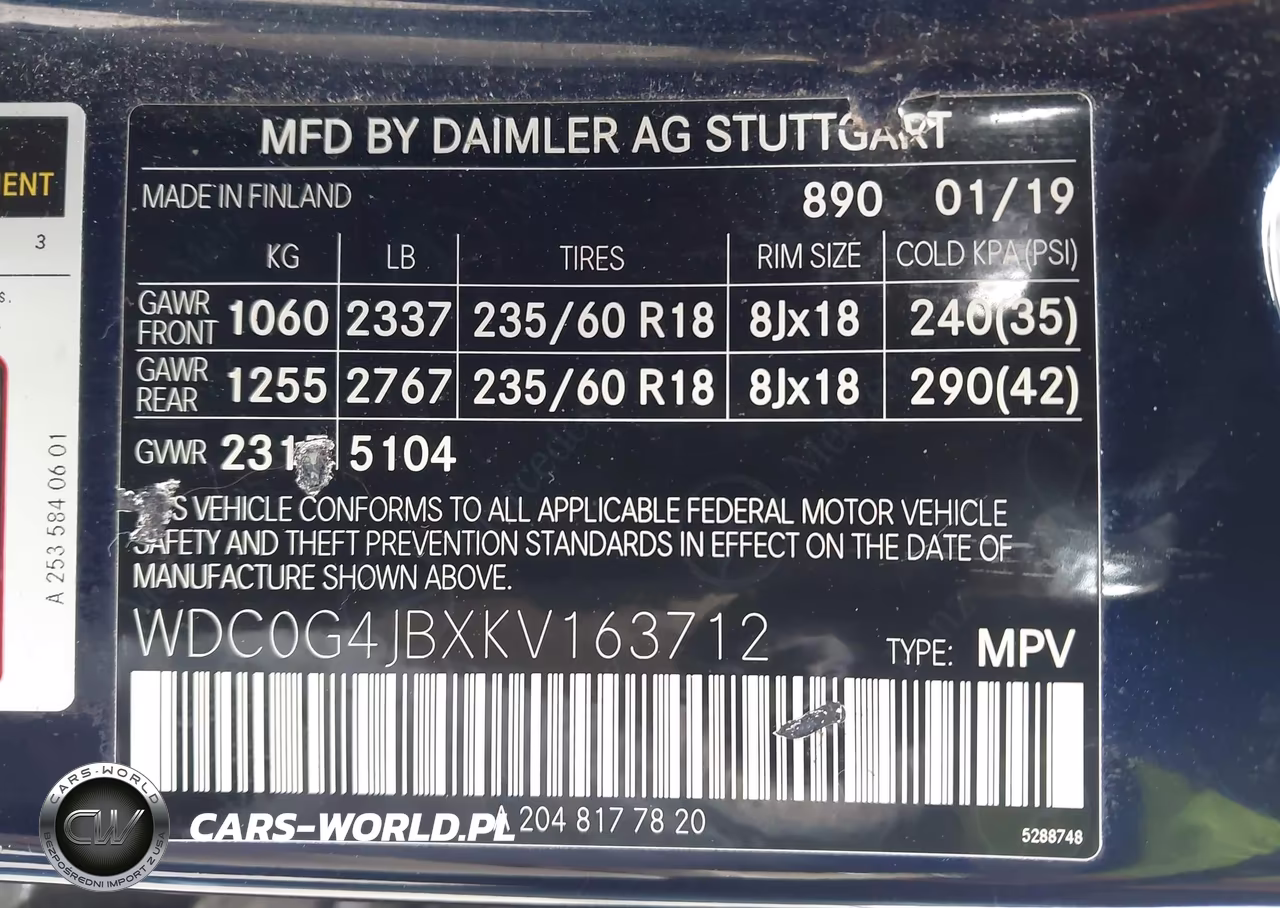 2019 Mercedes-Benz Glc 300 VIN:WDC0G4JBXKV163712 - 9