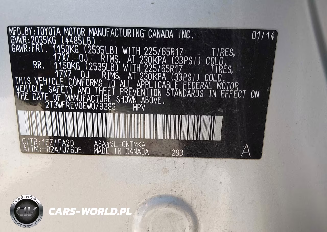 2014 Toyota Rav4 Xle VIN:2T3WFREV0EW079383 - 9