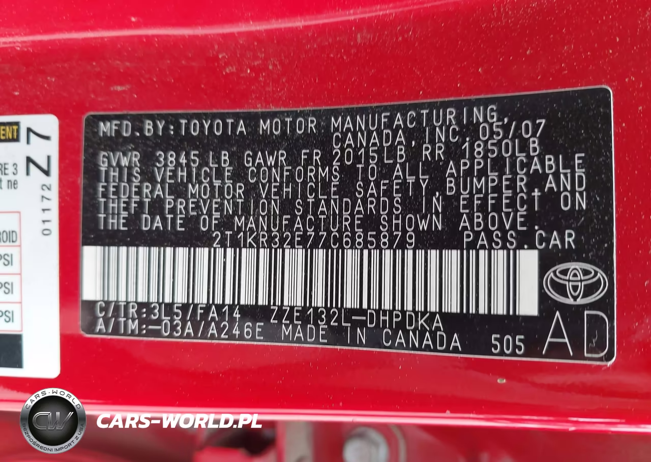 2007 Toyota Matrix VIN:2T1KR32E77C685879 - 9