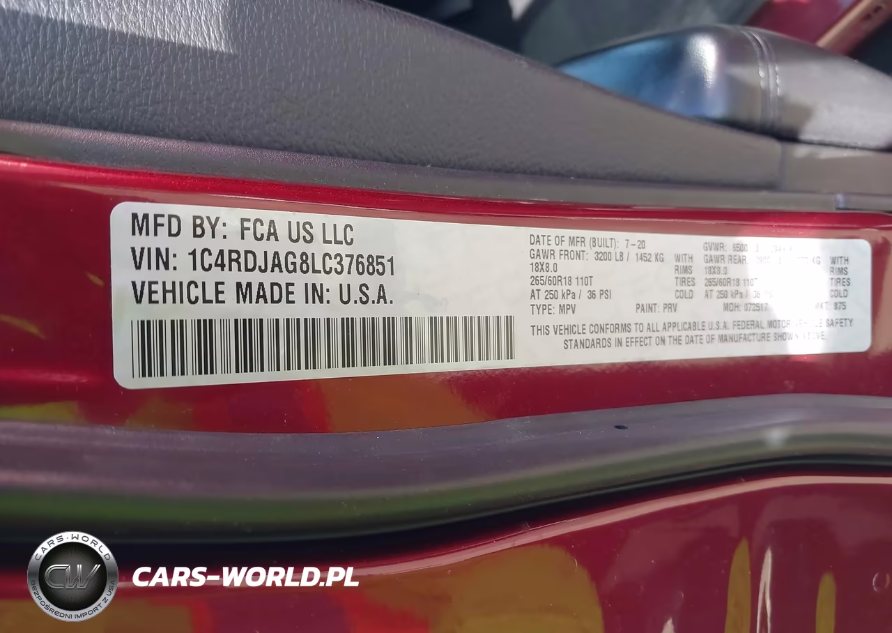2020 Dodge Durango Sxt Plus Awd VIN:1C4RDJAG8LC376851 - 9