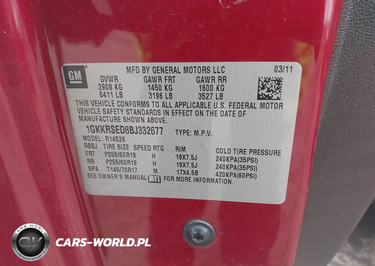 2011 GMC Acadia Slt-2 VIN:1GKKRSED8BJ332677 - 9
