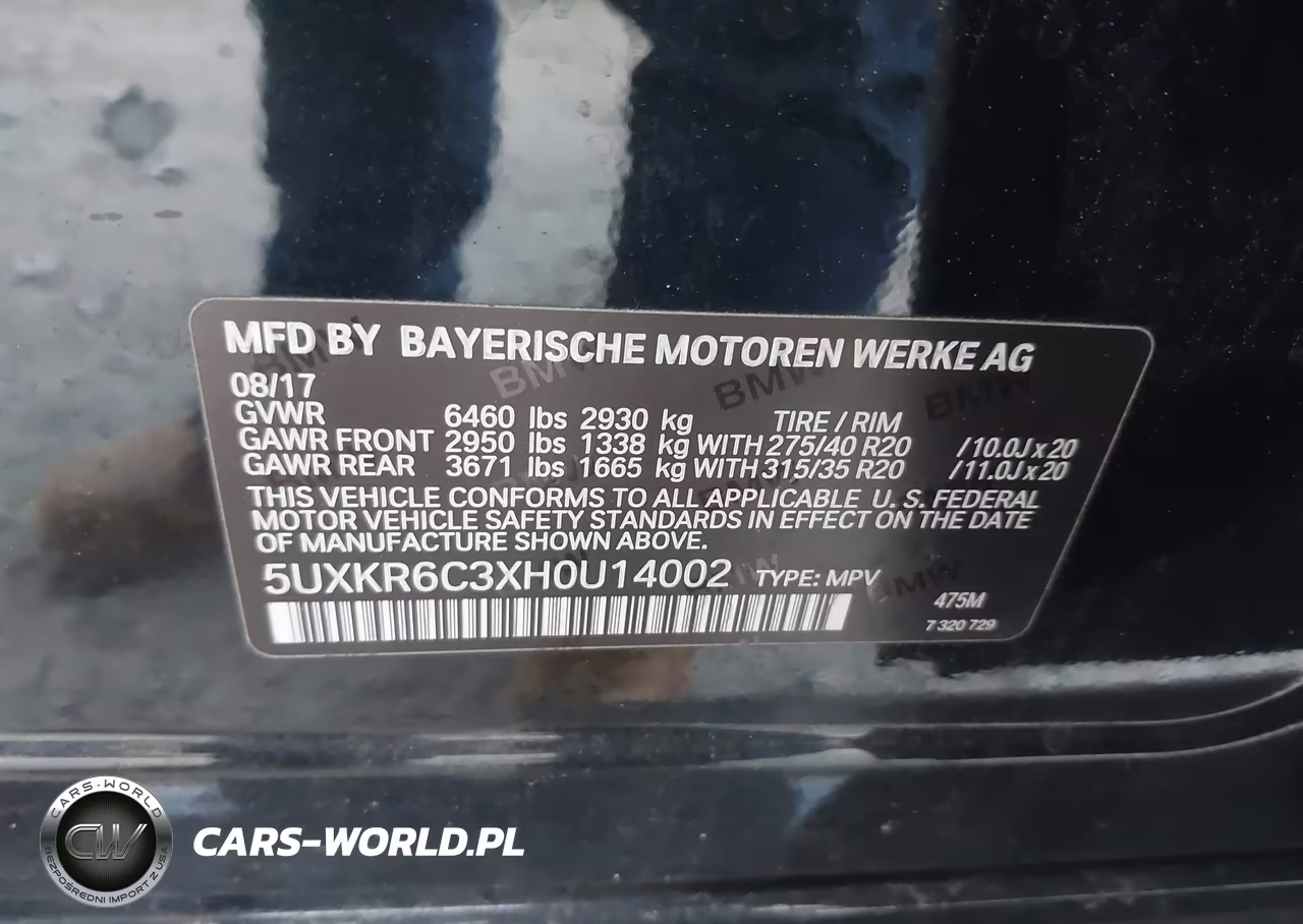 2017 BMW X5 xDrive50I VIN:5UXKR6C3XH0U14002 - 9