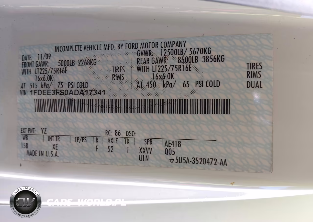 2010 Ford E-350 Cutaway VIN:1FDEE3FS0ADA17341 - 8