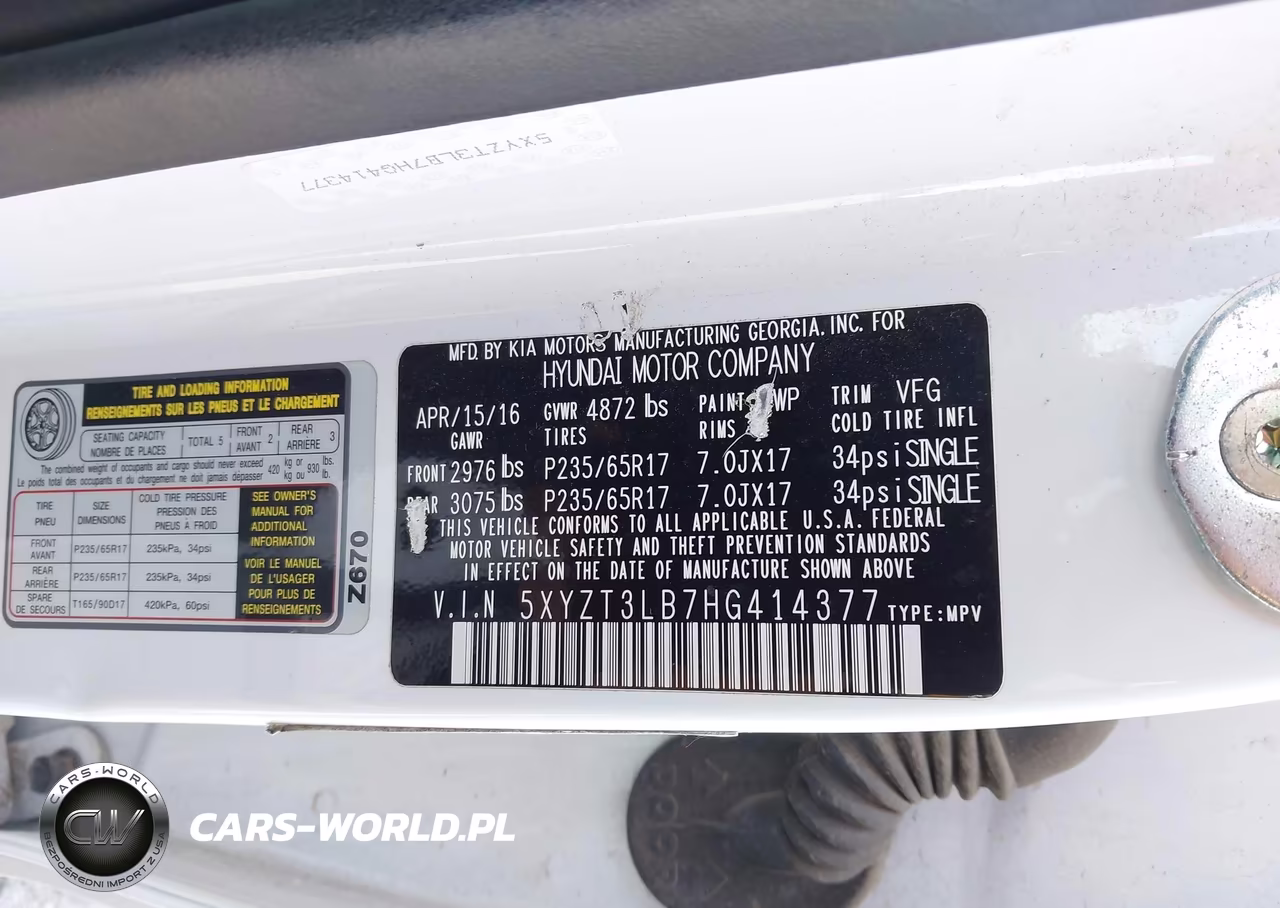 2017 Hyundai Santa Fe Sport 2.4L VIN:5XYZT3LB7HG414377 - 9