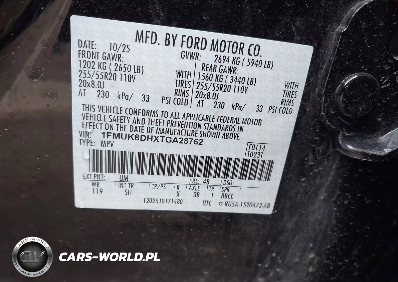 2026 Ford Explorer Active W-200A Pkg VIN:1FMUK8DHXTGA28762 - 9