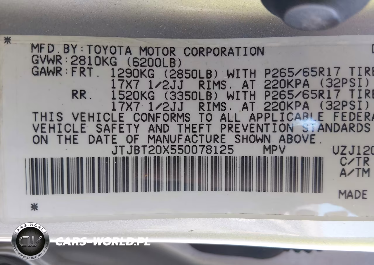 2005 Lexus Gx 470 VIN:JTJBT20X550078125 - 9
