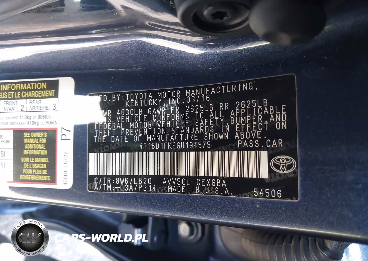 2016 Toyota Camry Hybrid Xle VIN:4T1BD1FK6GU194575 - 9