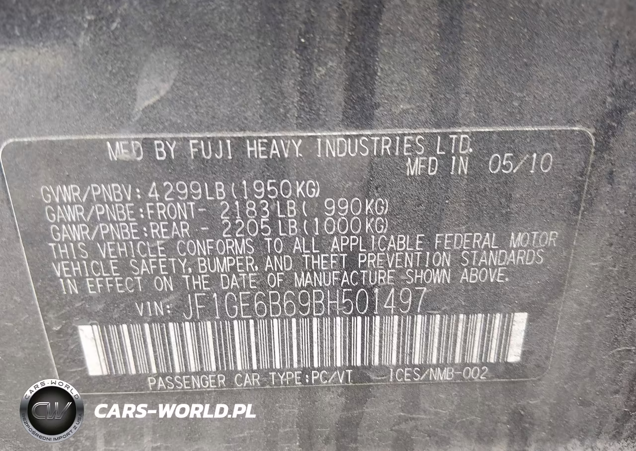 2011 Subaru Impreza 2.5I Premium VIN:JF1GE6B69BH501497 - 9