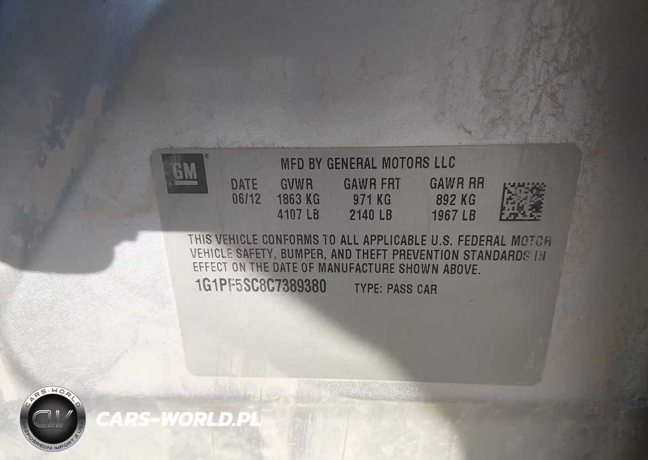 2012 Chevrolet Cruze 1Lt VIN:1G1PF5SC8C7389380 - 9