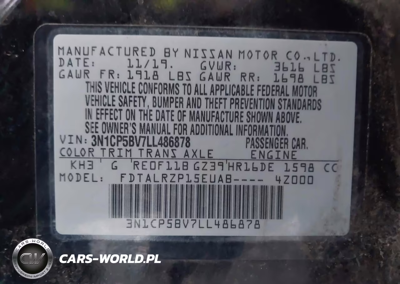 2020 Nissan Kicks S Xtronic Cvt VIN:3N1CP5BV7LL486878 - 9