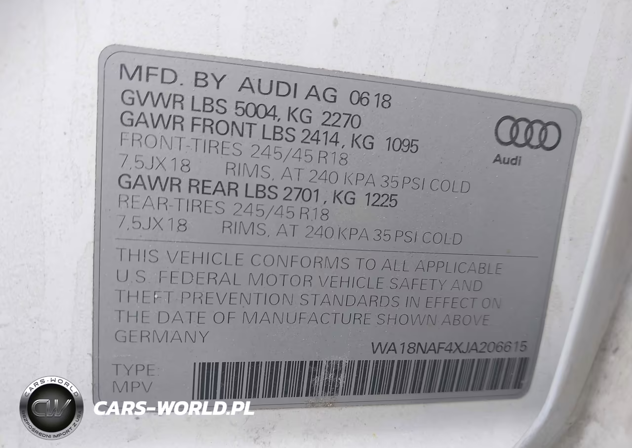 2018 Audi A4 Allroad 2.0T Premium-2.0T Tech Premium VIN:WA18NAF4XJA206615 - 9