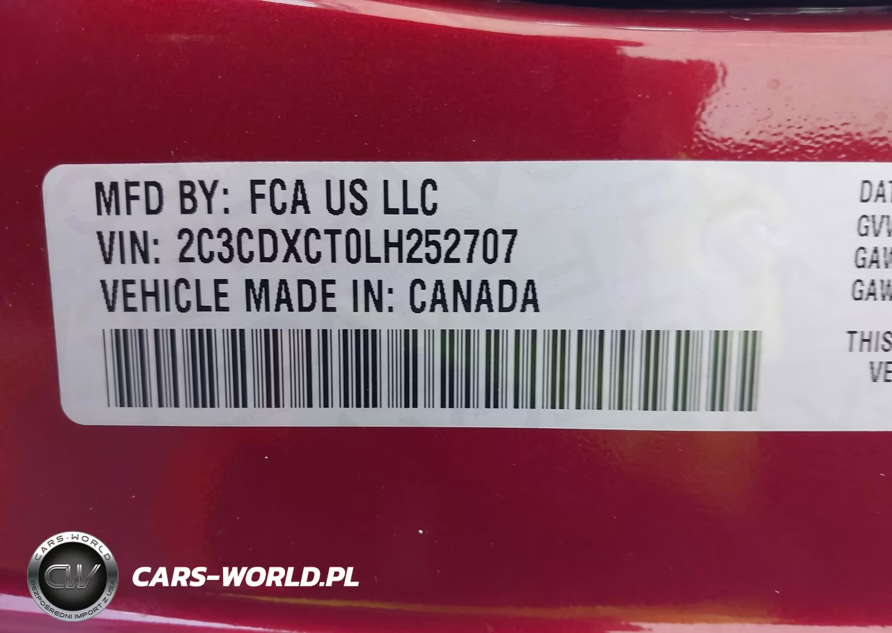 2020 Dodge Charger R-T Rwd VIN:2C3CDXCT0LH252707 - 9