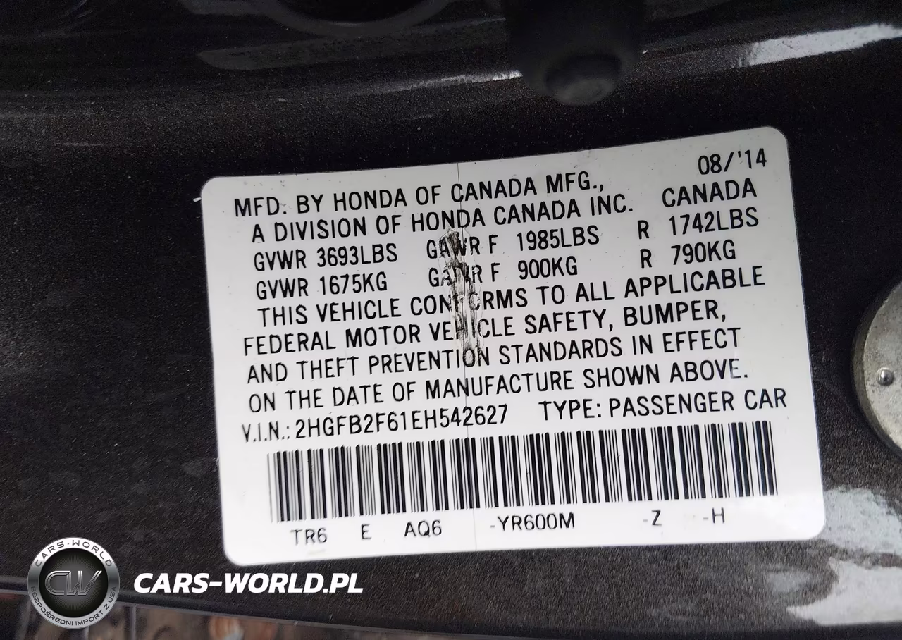 2014 Honda Civic Hf VIN:2HGFB2F61EH542627 - 9