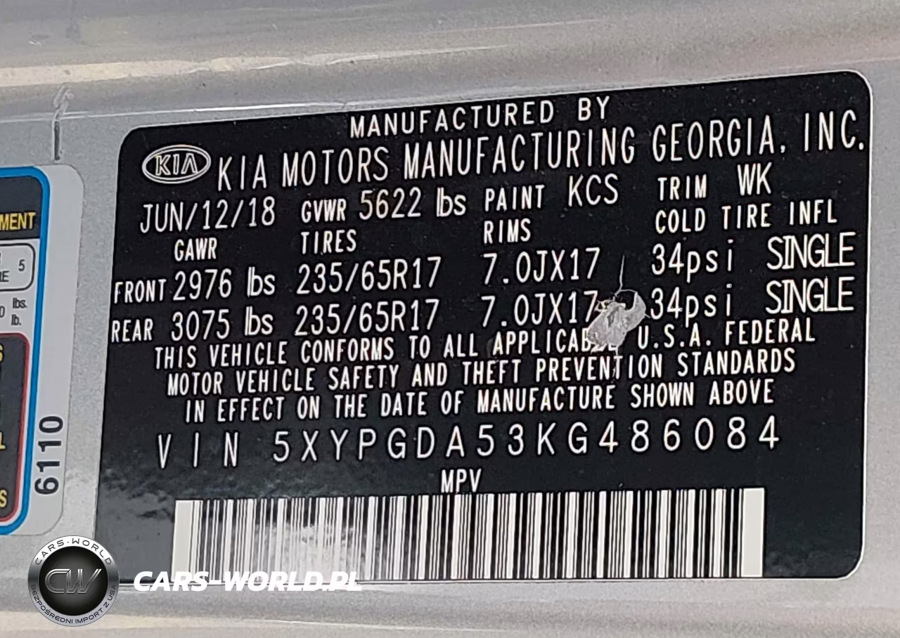 2019 Kia Sorento 3.3L Lx VIN:5XYPGDA53KG486084 - 9