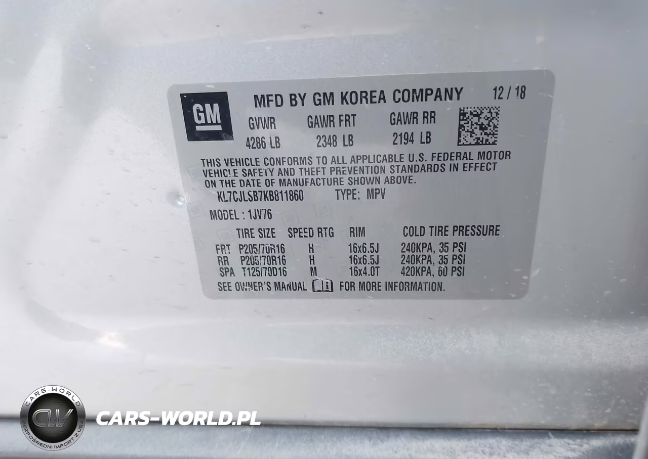2019 Chevrolet Trax Lt VIN:KL7CJLSB7KB811860 - 9