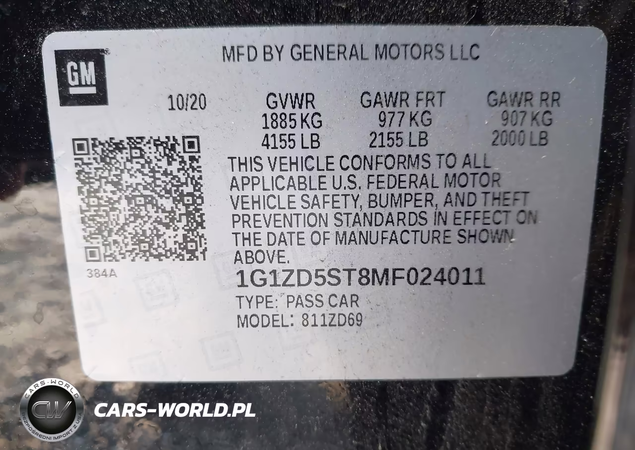 2021 Chevrolet Malibu Fwd Lt VIN:1G1ZD5ST8MF024011 - 9