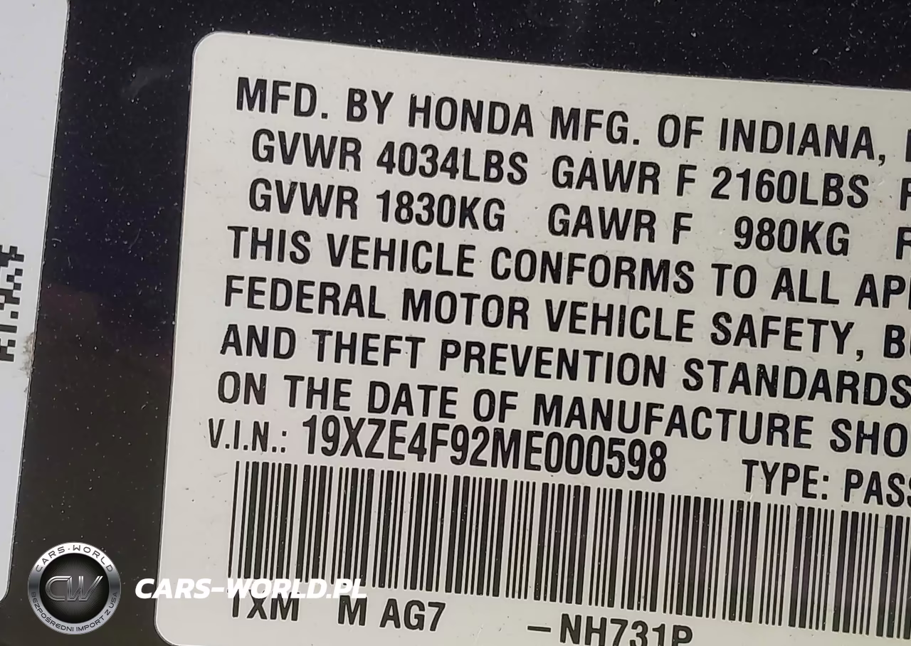 2021 Honda Insight Touring VIN:19XZE4F92ME000598 - 9