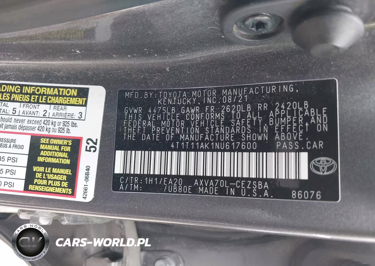 2022 Toyota Camry Se VIN:4T1T11AK1NU617600 - 9
