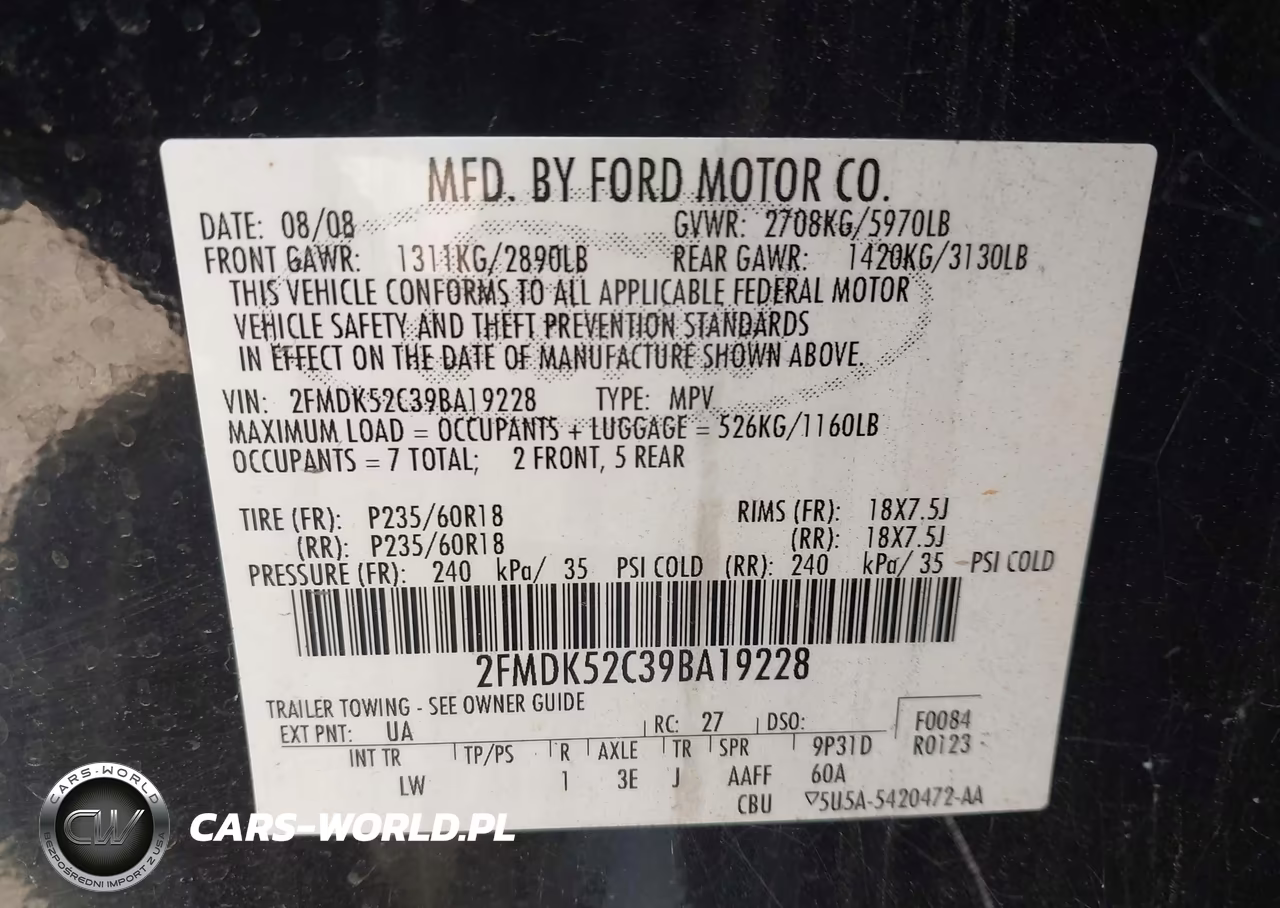 2009 Ford Flex Sel VIN:2FMDK52C39BA19228 - 9