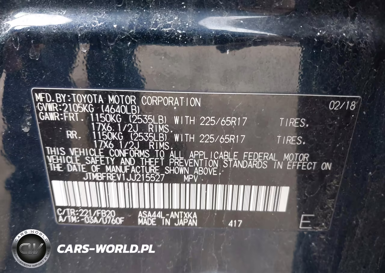 2018 Toyota Rav4 Le VIN:JTMBFREV1JJ215527 - 9