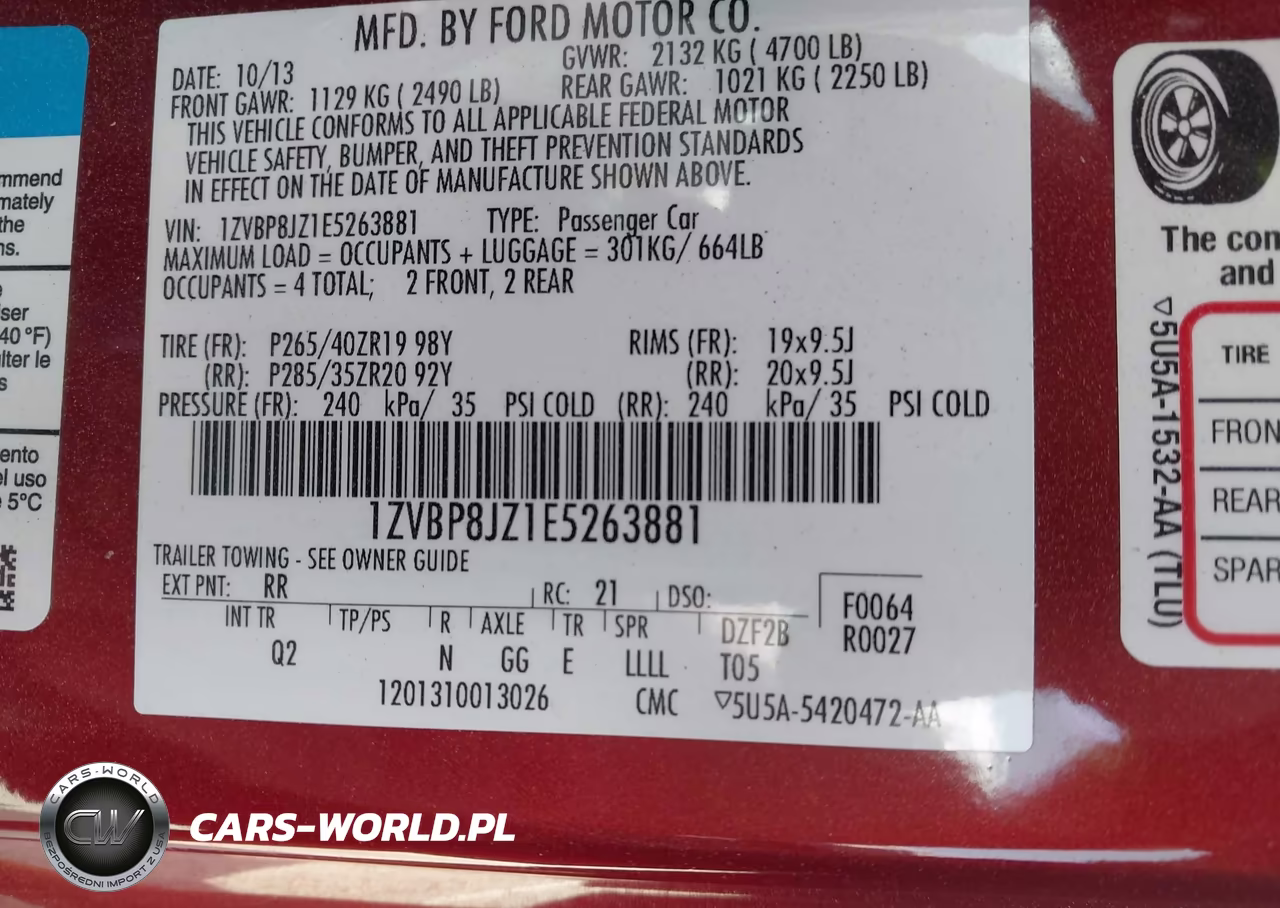 2014 Ford Shelby Gt500 VIN:1ZVBP8JZ1E5263881 - 9