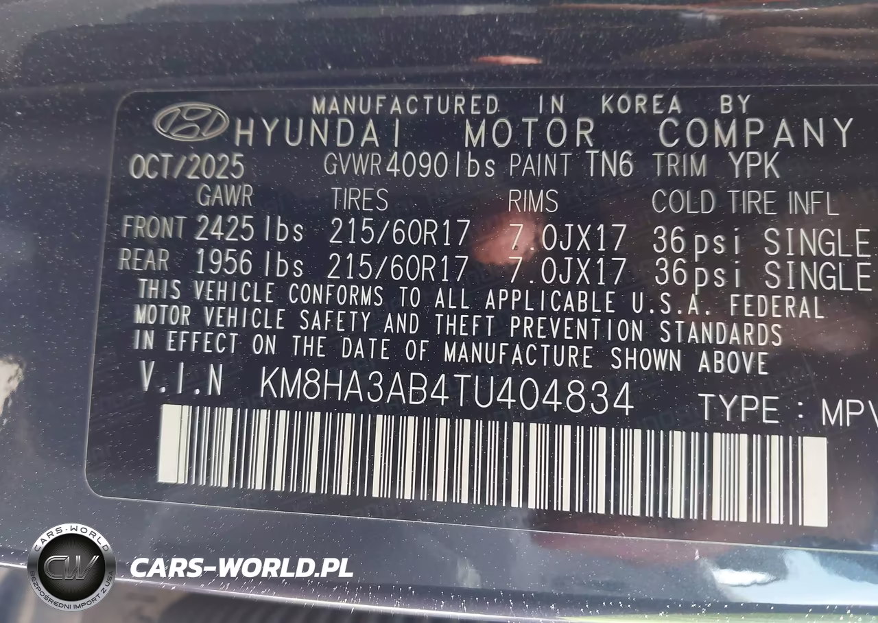 2026 Hyundai Kona Se VIN:KM8HA3AB4TU404834 - 9