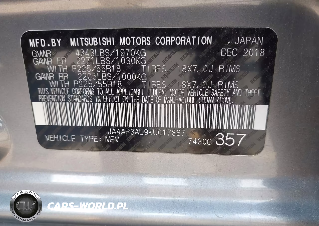 2019 Mitsubishi Outlander Sport 2.0 Es VIN:JA4AP3AU9KU017887 - 9
