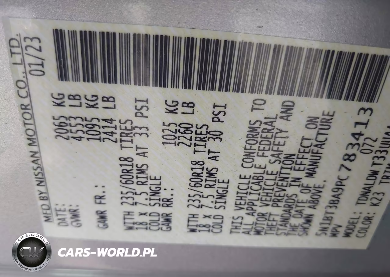 2023 Nissan Rogue Sv Fwd VIN:5N1BT3BA9PC783413 - 9