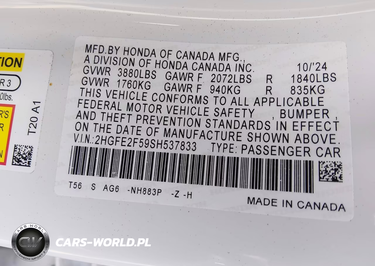 2025 Honda Civic Sport VIN:2HGFE2F59SH537833 - 9