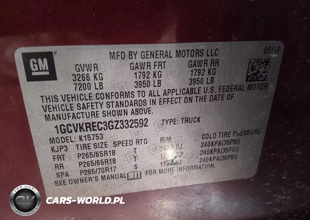 2016 Chevrolet Silverado 1500 2Lt VIN:1GCVKREC3GZ332592 - 9