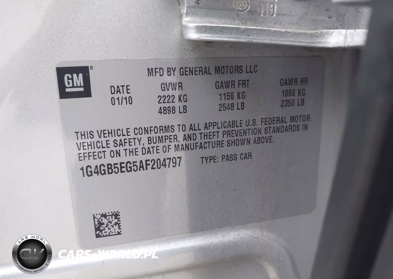 2010 Buick Lacrosse Cx VIN:1G4GB5EG5AF204797 - 9