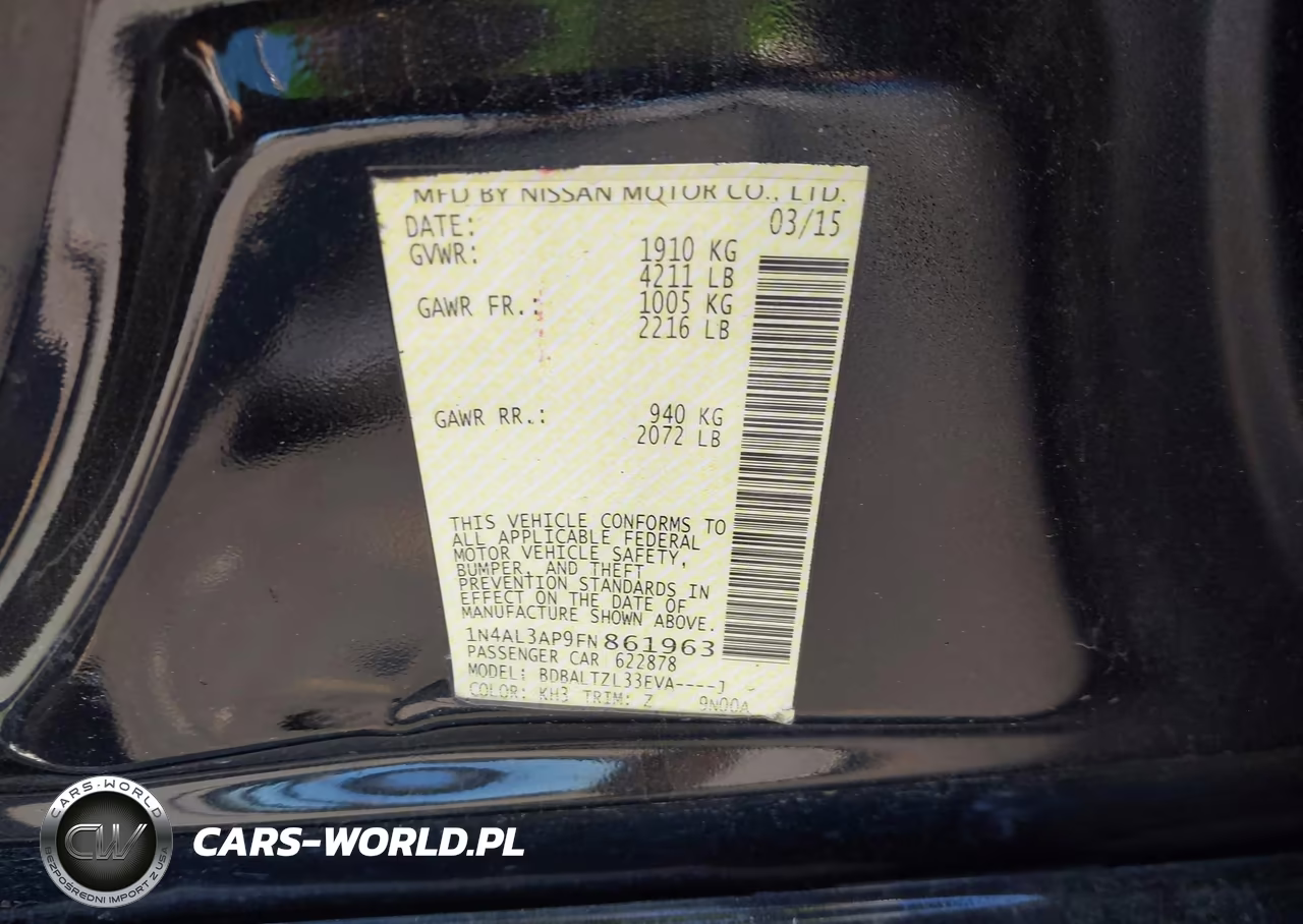 2015 Nissan Altima 2.5 Sl VIN:1N4AL3AP9FN861963 - 9