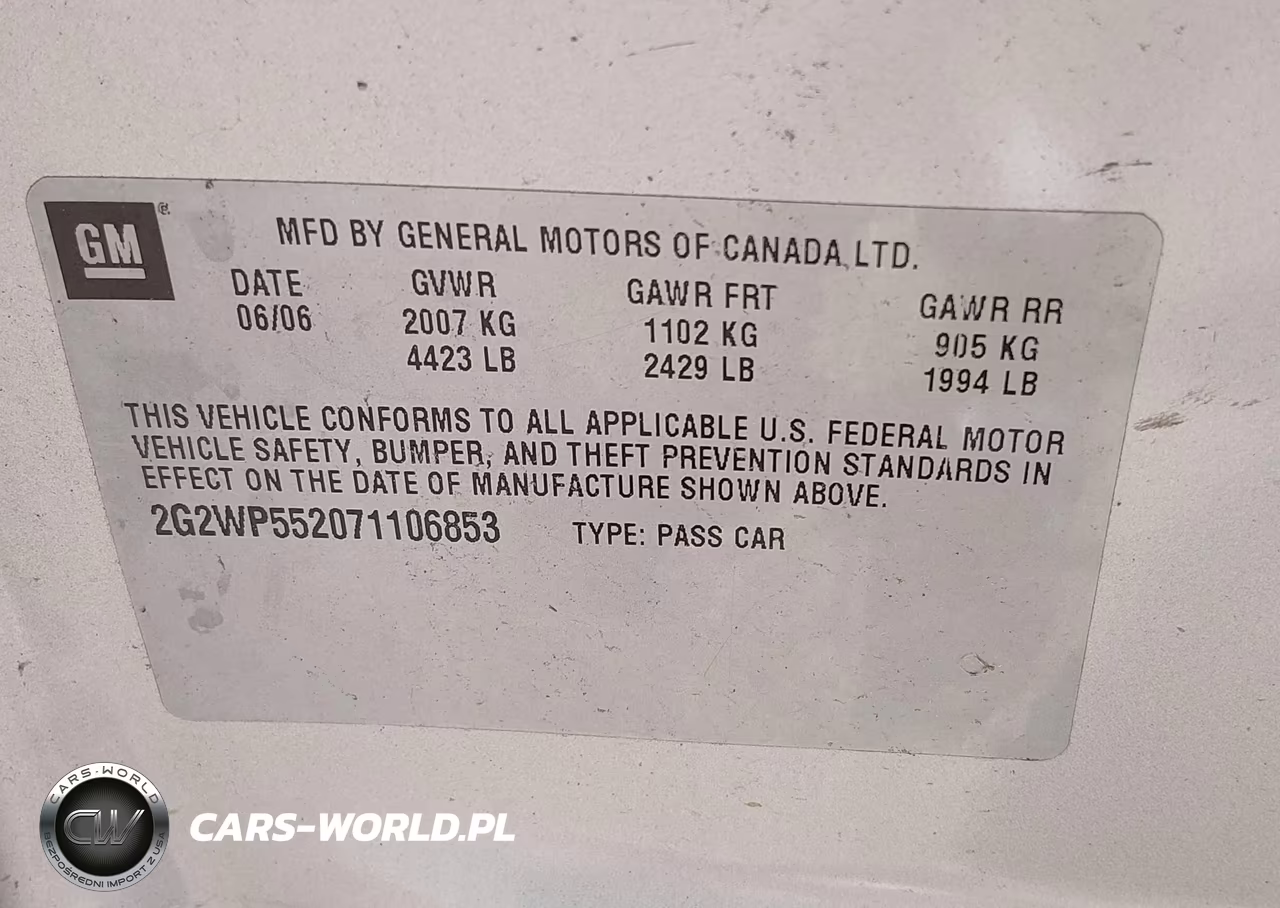 2007 Pontiac Grand Prix VIN:2G2WP552071106853 - 9