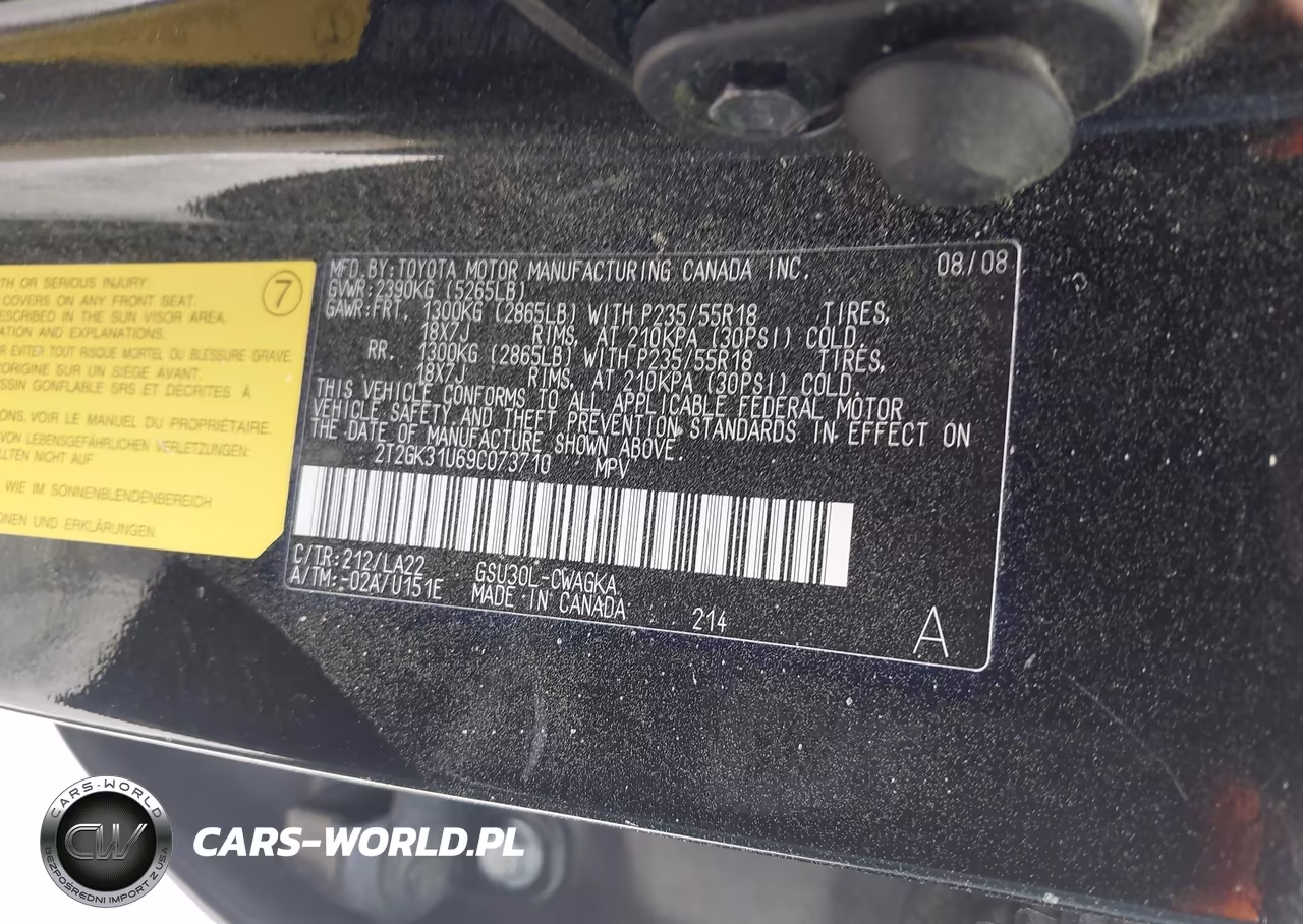 2009 Lexus Rx 350 VIN:2T2GK31U69C073710 - 9