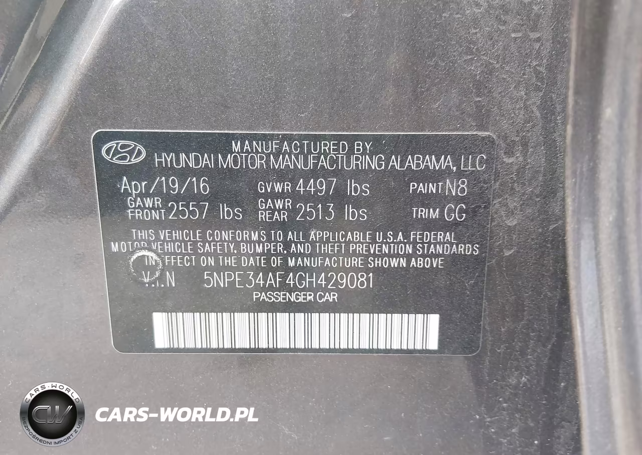 2016 Hyundai Sonata Sport VIN:5NPE34AF4GH429081 - 9