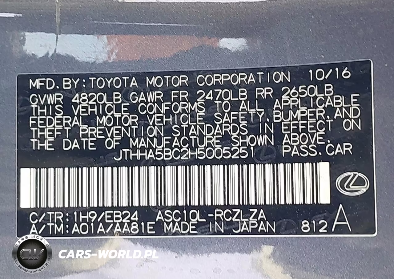 2017 Lexus Rc 200T VIN:JTHHA5BC2H5005251 - 9