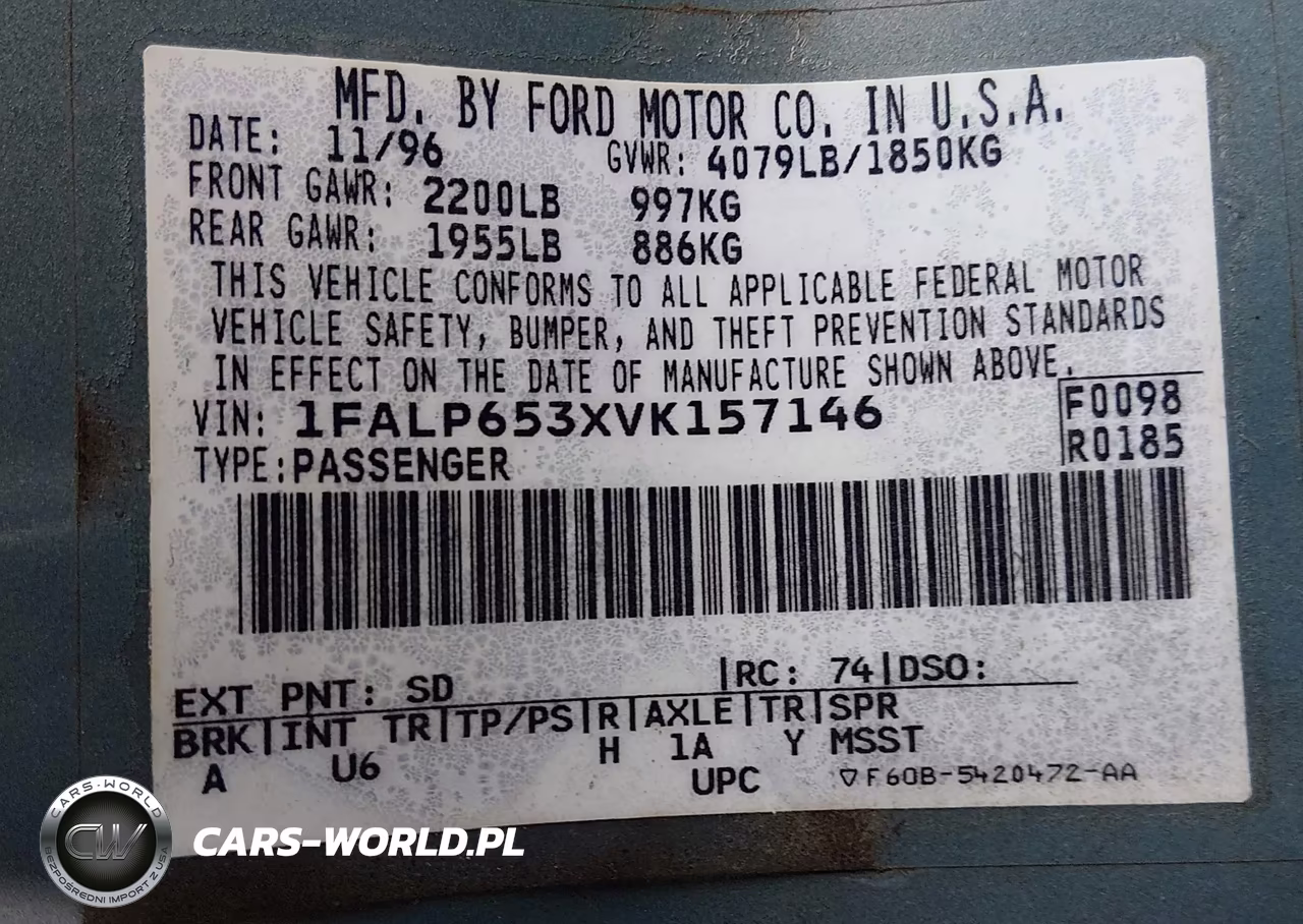 1997 Ford Contour Gl VIN:1FALP653XVK157146 - 9