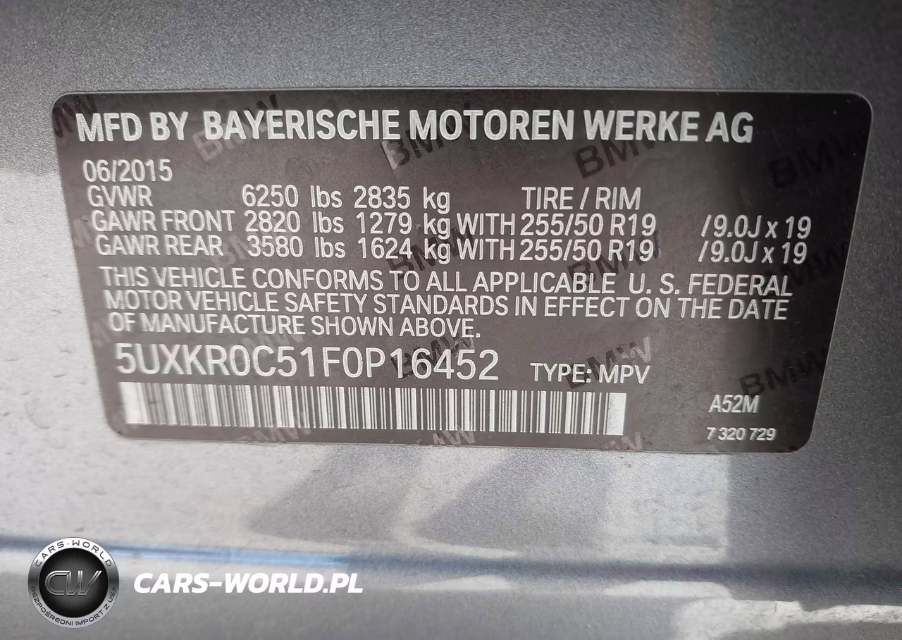 2015 BMW X5 xDrive35I VIN:5UXKR0C51F0P16452 - 9