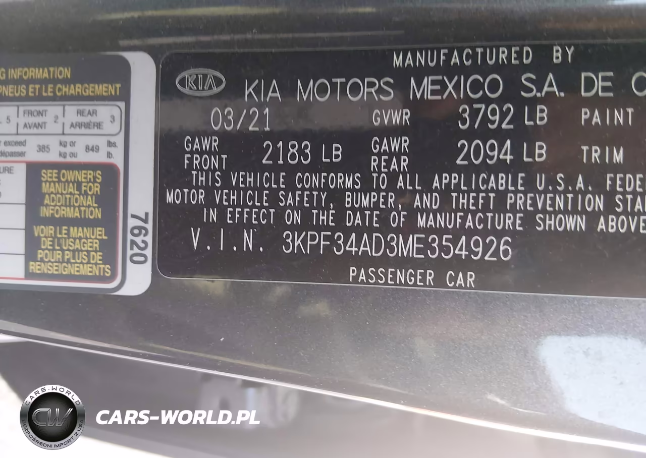 2021 Kia Forte Gt-Line VIN:3KPF34AD3ME354926 - 9