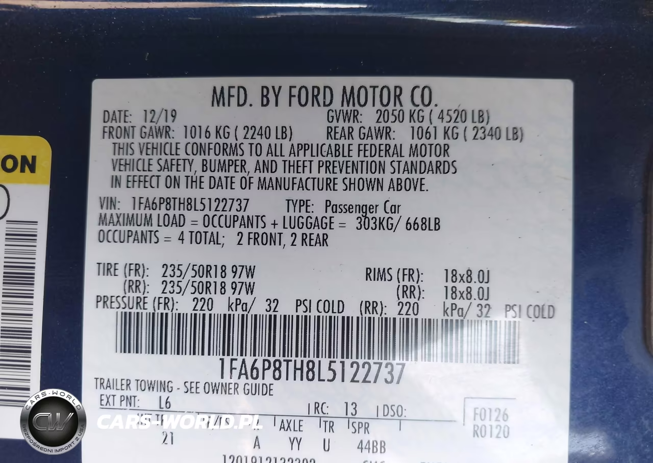 2020 Ford Mustang Ecoboost Fastback VIN:1FA6P8TH8L5122737 - 9