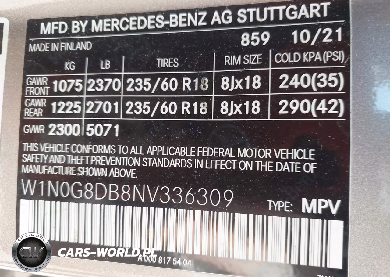 2022 Mercedes-Benz Glc 300 Suv VIN:W1N0G8DB8NV336309 - 9