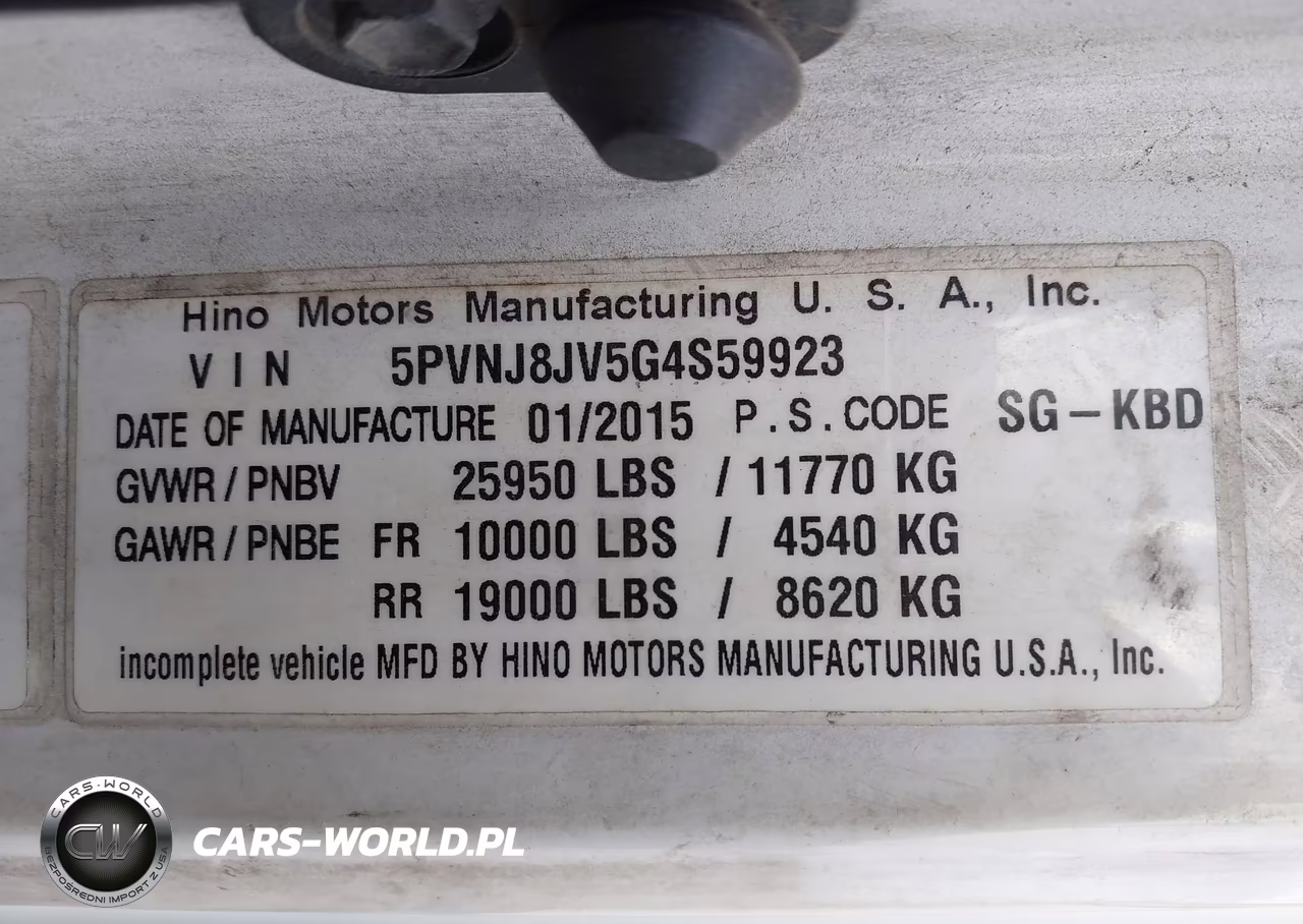 2016 Hino 258-268 VIN:5PVNJ8JV5G4S59923 - 8