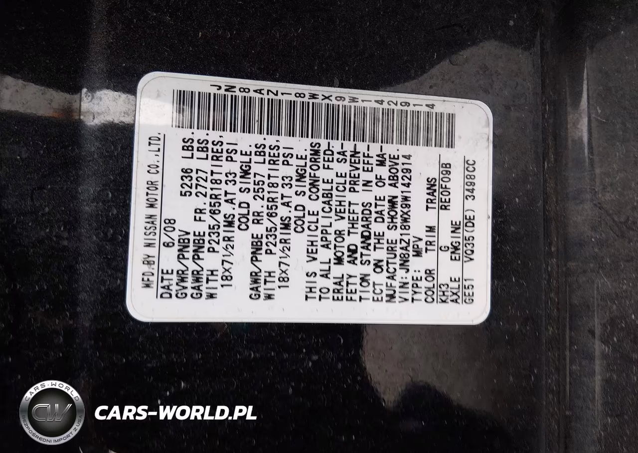 2009 Nissan Murano S VIN:JN8AZ18WX9W142914 - 9