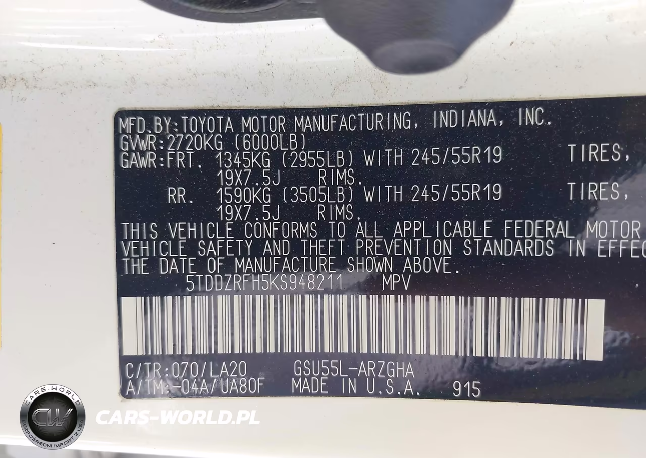 2019 Toyota Highlander Limited Platinum VIN:5TDDZRFH5KS948211 - 9
