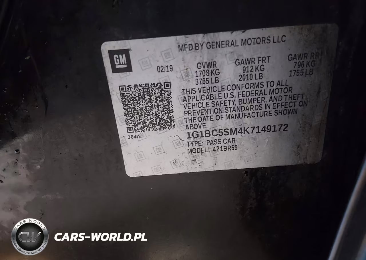 2019 Chevrolet Cruze Ls VIN:1G1BC5SM4K7149172 - 9