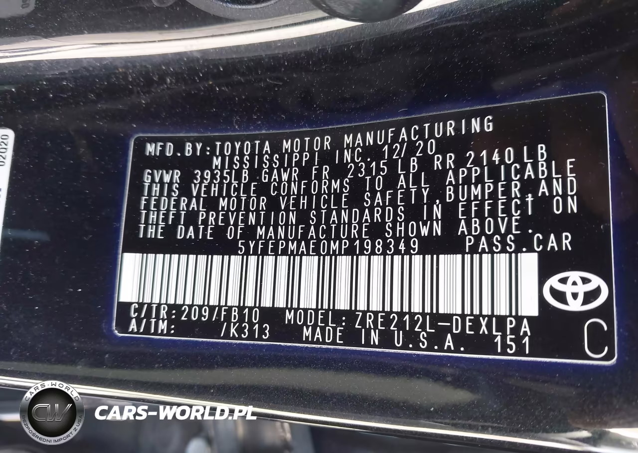 2021 Toyota Corolla Le VIN:5YFEPMAE0MP198349 - 9