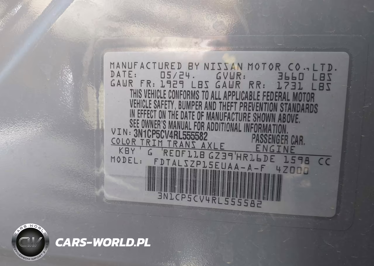 2024 Nissan Kicks Sv Xtronic Cvt VIN:3N1CP5CV4RL555582 - 9