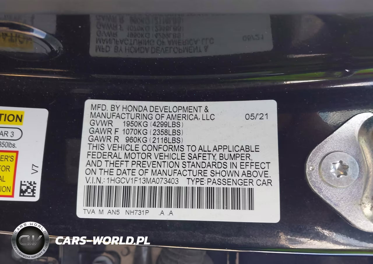 2021 Honda Accord Lx VIN:1HGCV1F13MA073403 - 9