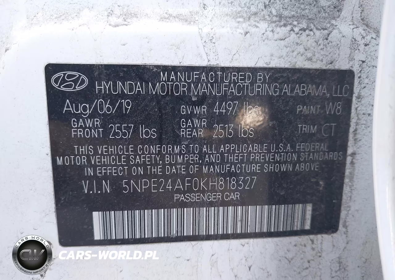 2019 Hyundai Sonata Se VIN:5NPE24AF0KH818327 - 9