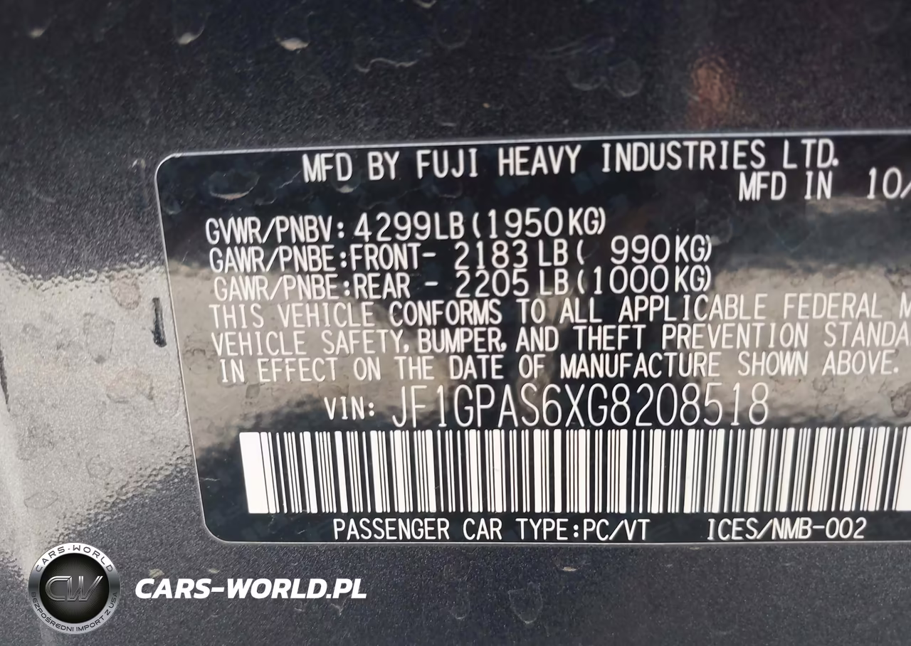 2016 Subaru Impreza 2.0I Sport Premium VIN:JF1GPAS6XG8208518 - 9